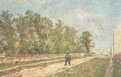Outskirts of Paris:Road with Peasant Shouldering a Spade (nn04), Vincent Van Gogh